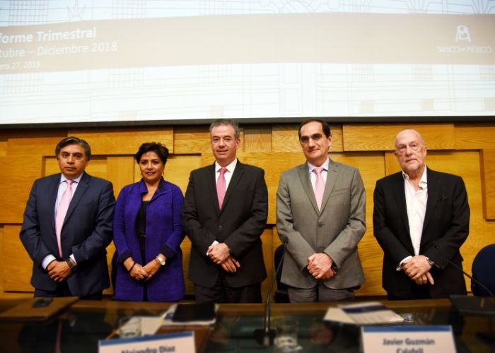 Junta de Gobierno del Banco de México en la presentación del Informe Trimestral Sep-Dic 2018 (Foto: Banxico)