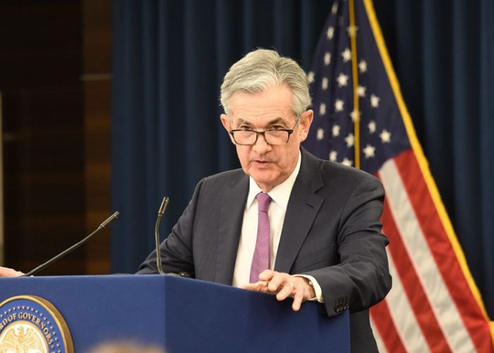 Jerome Powell, presidente la Reserva Federal de los Estados Unidos, en conferencia de prensa el 1 de mayo de 2018 (Foto: Reserva Federal)