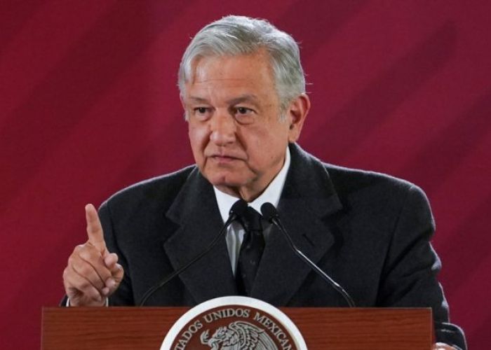 El Presidente Andrés Manuel López Obrador en conferencia de prensa el 19 de enero en Palacio Nacional