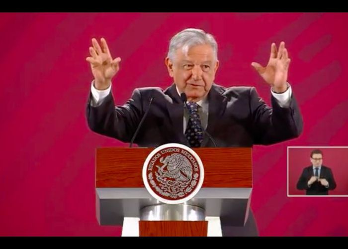 El presidente Andrés Manuel López Obrador en su conferencia de prensa de esta mañana (Foto tomada de video en Youtube)