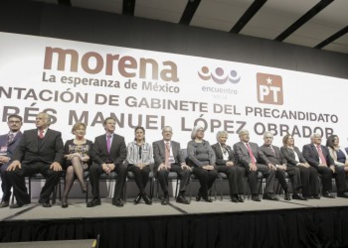 Andrés Manuel López Obrador en la presentación de su gabinete de gobierno en diciembre de 2017
